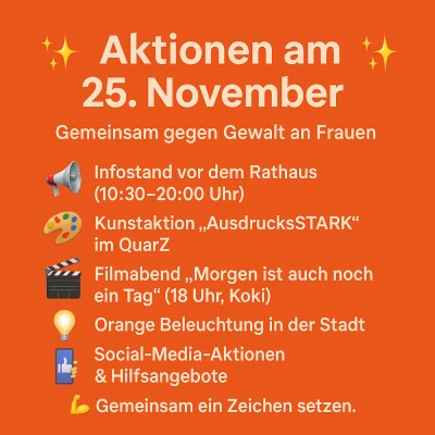 Vielfältige Aktionen am 25. November: Region setzt starkes Zeichen gegen Gewalt an Frauen